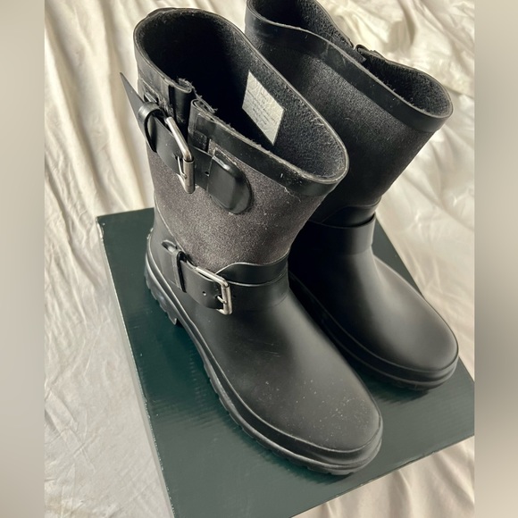 Polo Ralph Lauren Mora ll Rain Boots Womens Size 9 Black Great Shape! - Picture 2 of 11